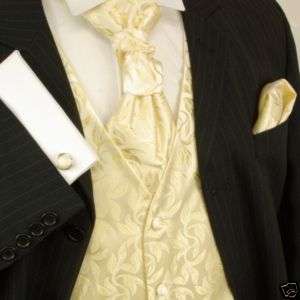 Cream Gold Paul Malone Tuxedo Vest Set New V15  