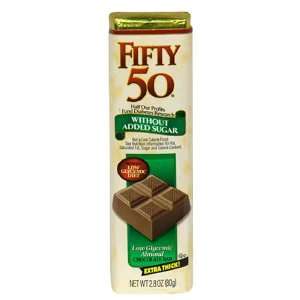 Fifty 50 Almond Chocolate Bars, 2.8 Ounce Bars (Pack of 12)
