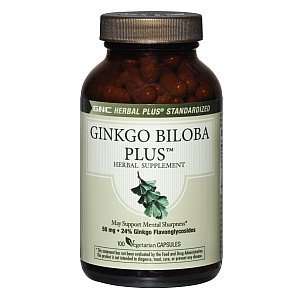 GNC Herbal Plus® Standardized Ginkgo Biloba Plus 100 Capsules Health 