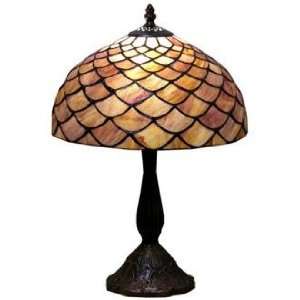 Amber Shell Motif Tiffany Style Table Lamp