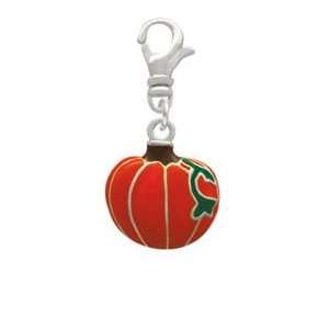  Pumpkin With Lines Dark Clip On Charm Arts, Crafts 