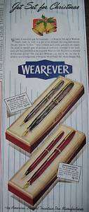 1946 Wearever Pacemaker Fountain Pen Pencil COLOR Ad  
