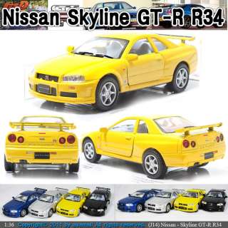 Nissan Skyline GT R R34 136 ,5 Color selection Diecast Mini Cars 