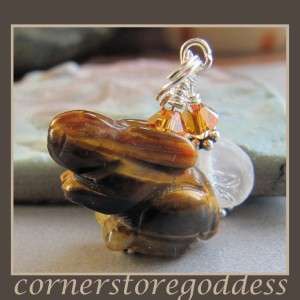 Cornerstoregoddess Tigers Eye Bunny Year of the Rabbit Charm Zipper 