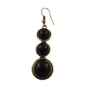    Origin Jewelry Black Resin 3 Half Ball Drop Earrings Jewelry