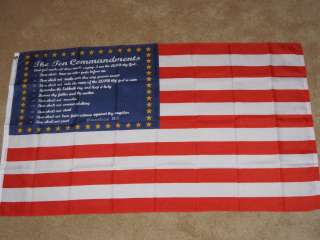 3X5 10 COMMANDMENTS USA FLAG TEN BIBLE RELIGOUS US F009  