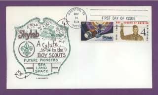 1974 First Day Skylab Cover   Salute to Boy Scouts  