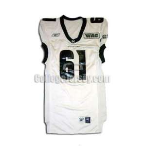 White No. 61 Game Used Hawaii Reebok Football Jersey  