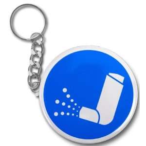 Creative Clam Blue Asthma Inhaler Medical Alert 2.25 Button Style Key 