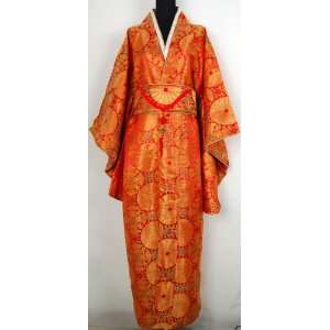   ® Geisha Yukata Satin Dress Kimono Robe Red One Size Toys & Games