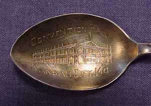 Convention Hall Kansas City Mo Sterling Souvenier Spoon  