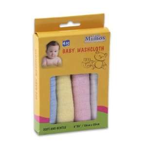   4pc 8 Assorted Cotton Soft & Gentle Baby Washcloth for Babies Baby