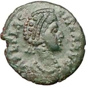 AELIA FLACILLA 383AD Authentic Ancient Rare Roman Coin VICTORY CHI RHO 