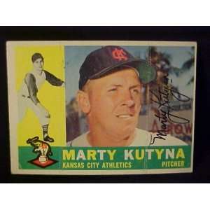 Marty Kutyna Kansas City Athletics #516 1960 Topps Autographed 