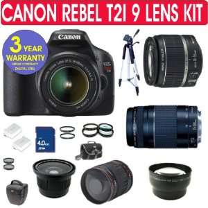  Canon Rebel T2i Digital SLR Camera + Deluxe Camera Outfit 