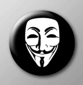 Anonymous Mask Button Badge   25mm  