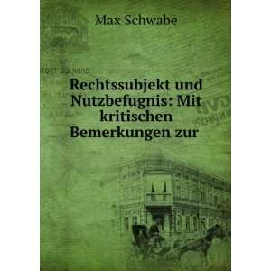  Begriffes Juristische Person. (German Edition) Max Schwabe Books