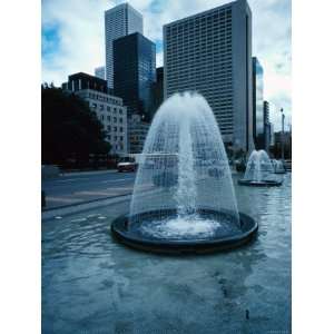  Splashing Fountain in Plaza in Hectic City of Ontario 