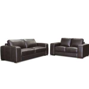   SOFA AND LOVESEAT SET IN MOCCA LEATHER SET OF 2 BY DIAMOND SOFA Home