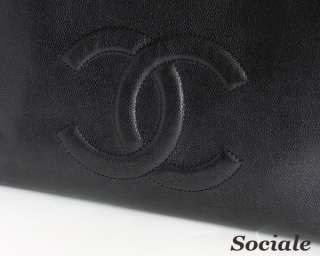 Chanel Black Caviar Leather New Executive CC Cerf Tote Bag w/ Silver 