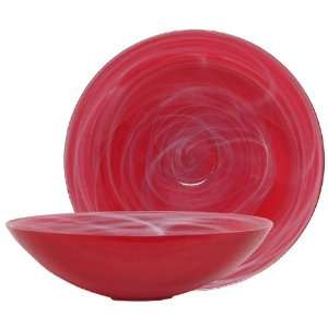  Colorful Art Glass Scarlet Red Large Round Buffet Bowl 15 