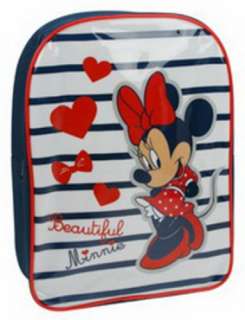 Disney Minnie Mouse Stripe School Bag Rucksack Backpack Brand New 