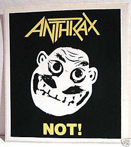 Anthrax Not Rock Band Concert Sticker Old Store Stock  