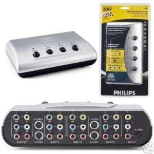  Philips True Stereo 4 Way Audio Video HDTV Switcher Electronics