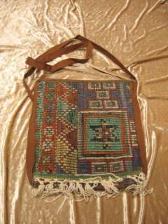 hand woven antique kilim shoulder flat bag  