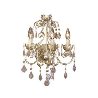   Crystal Wall Sconce Lighting Fixture, Antique White, Gold, Crystal