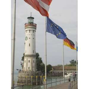  Harbour Lighthouse and Lion, Austrian German and Eu Flags 