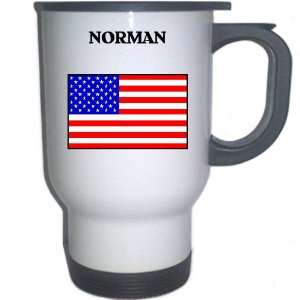  US Flag   Norman, Oklahoma (OK) White Stainless Steel Mug 