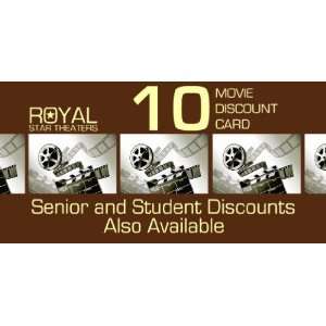  3x6 Vinyl Banner   Movie Loyalty Card and other Discounts 
