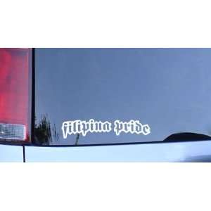  Filipina Pride Vinyl Sticker   White Automotive