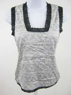 NICOLE MILLER Black Lace Metallic Sweater Set Outfit P  