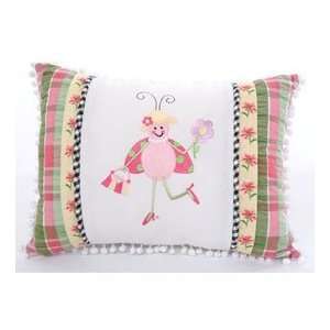  Ladybug Plaid Embroidered Pillow Baby