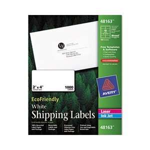  EcoFriendly Labels, 2 x 4, White, 1000/Pack