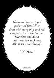 Cute navy and tan stripped sleeveless v neck long dress sz Med  