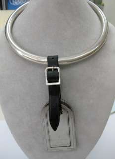 LOUIS VUTTION STERLING SILVER LUGGAGE TAG NECKLACE  