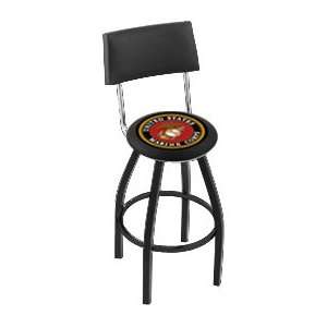 United States Marine Corps Steel Logo Stool with Back and L8B4 Base 