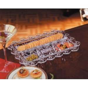 Fifth Avenue Crystal 12 x 9 4 Section Relish Dish Tray  