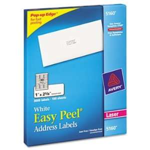  Avery 5160   Easy Peel Laser Address Labels, 1 x 2 5/8 
