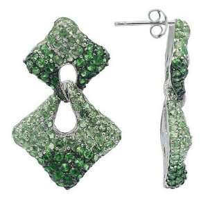  Tsavorite Gemstone Earrings in White Gold Avianne & Co Jewelry