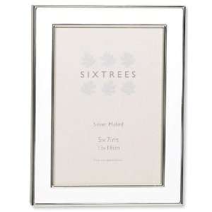 Sixtrees White Wide Enamel 4 Inch by 6 Inch Frame 