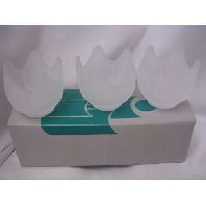  Tea Light Set of 3 Candle Holders ; Porcelain Collectible 