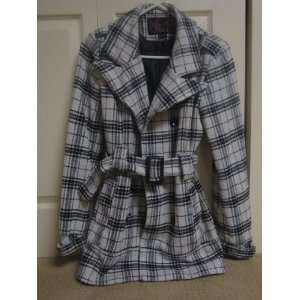    Double Breasted Plaid Pea Coat (Washable) Size Xl 