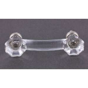  Clear Glass Pull   Octagon w/ Brushed Nickel 3