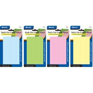  BAZIC 70 Ct. 3 X 5 Lined Stick On Notes, Case Pack 24 