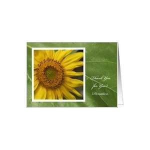  Donation Thank You Card    Gorgeous Garden Sunflower Card 