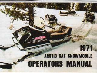 1971 ARCTIC CAT SNOWMOBILE OPERATORS OWNERS MANUAL  